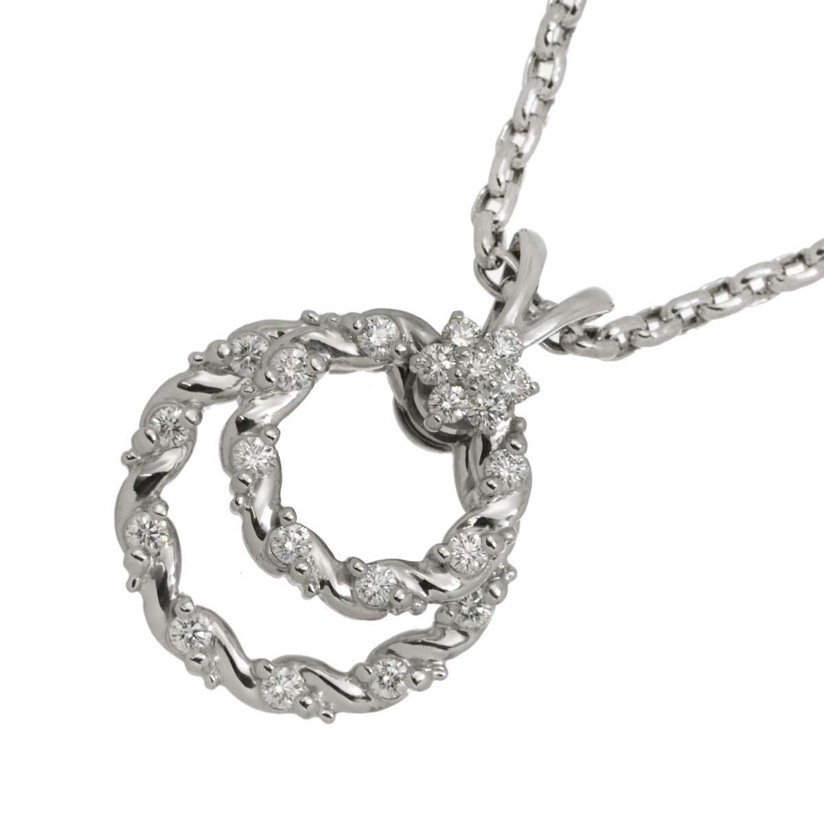 Diamond 0.71ct Necklace 18K White Gold 750