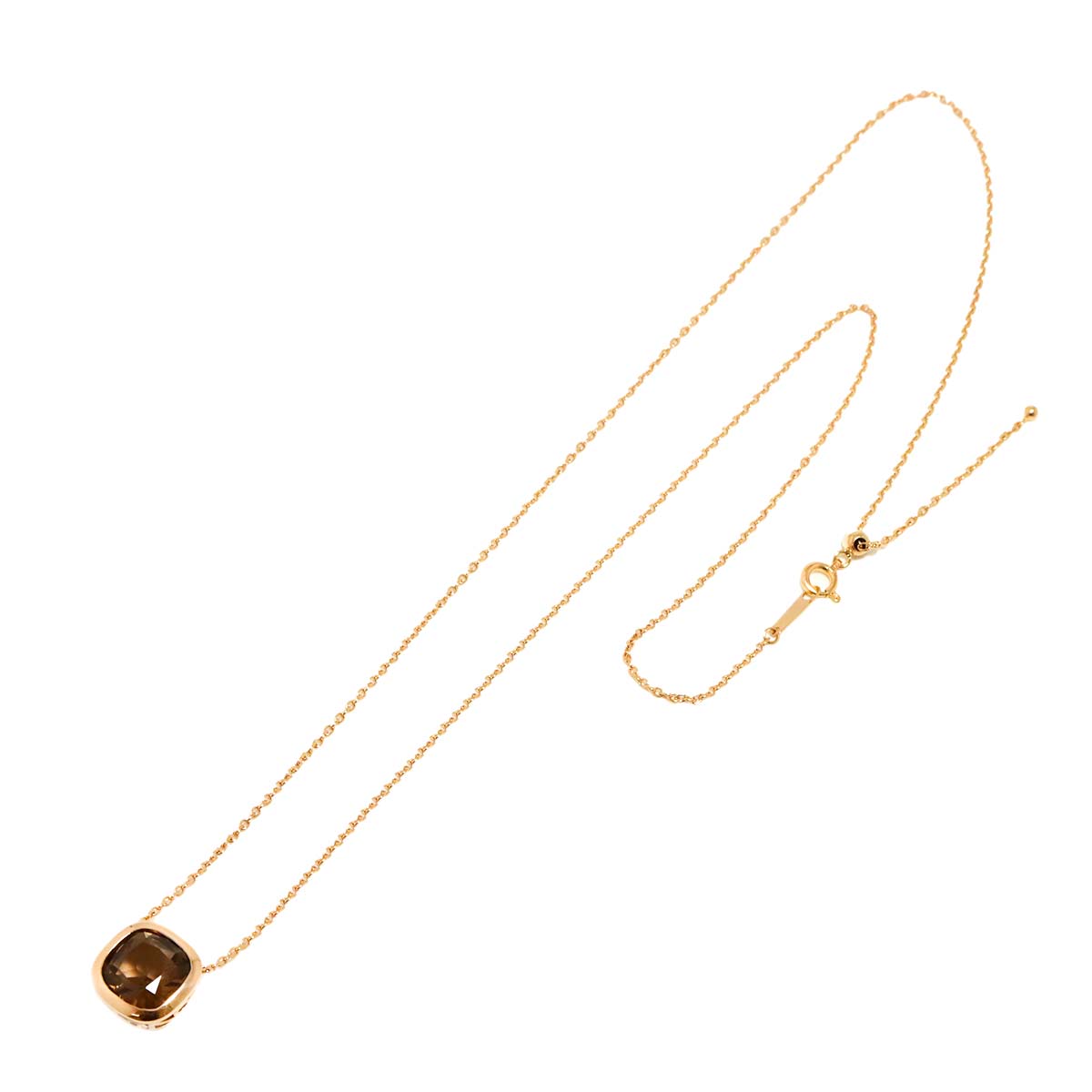 Aoyama Smoky Quartz Necklace 18K PG 750