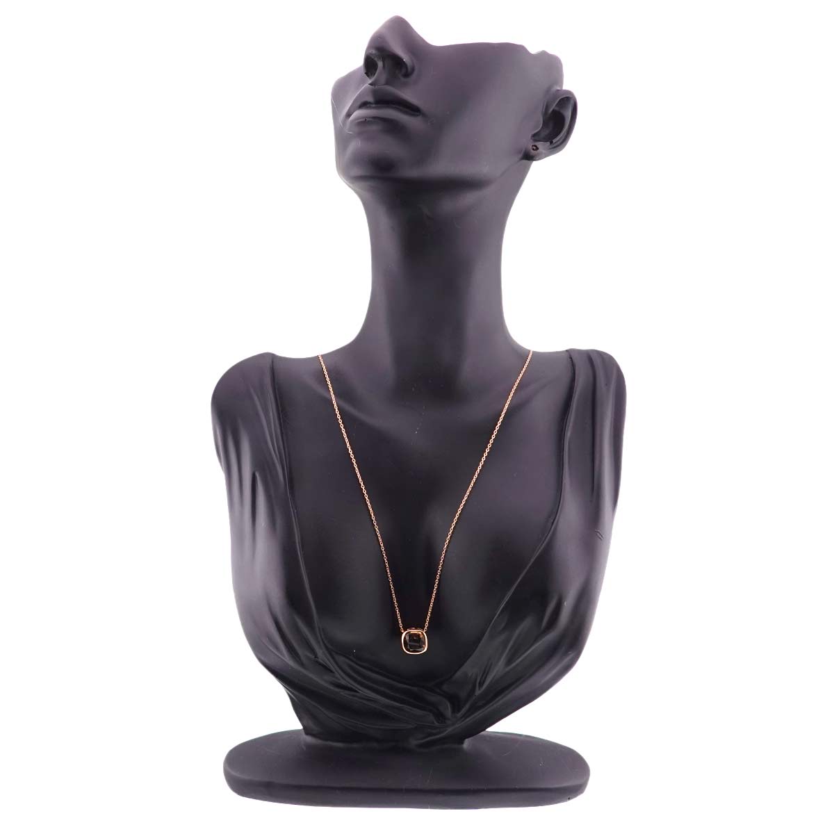 Aoyama Smoky Quartz Necklace 18K PG 750