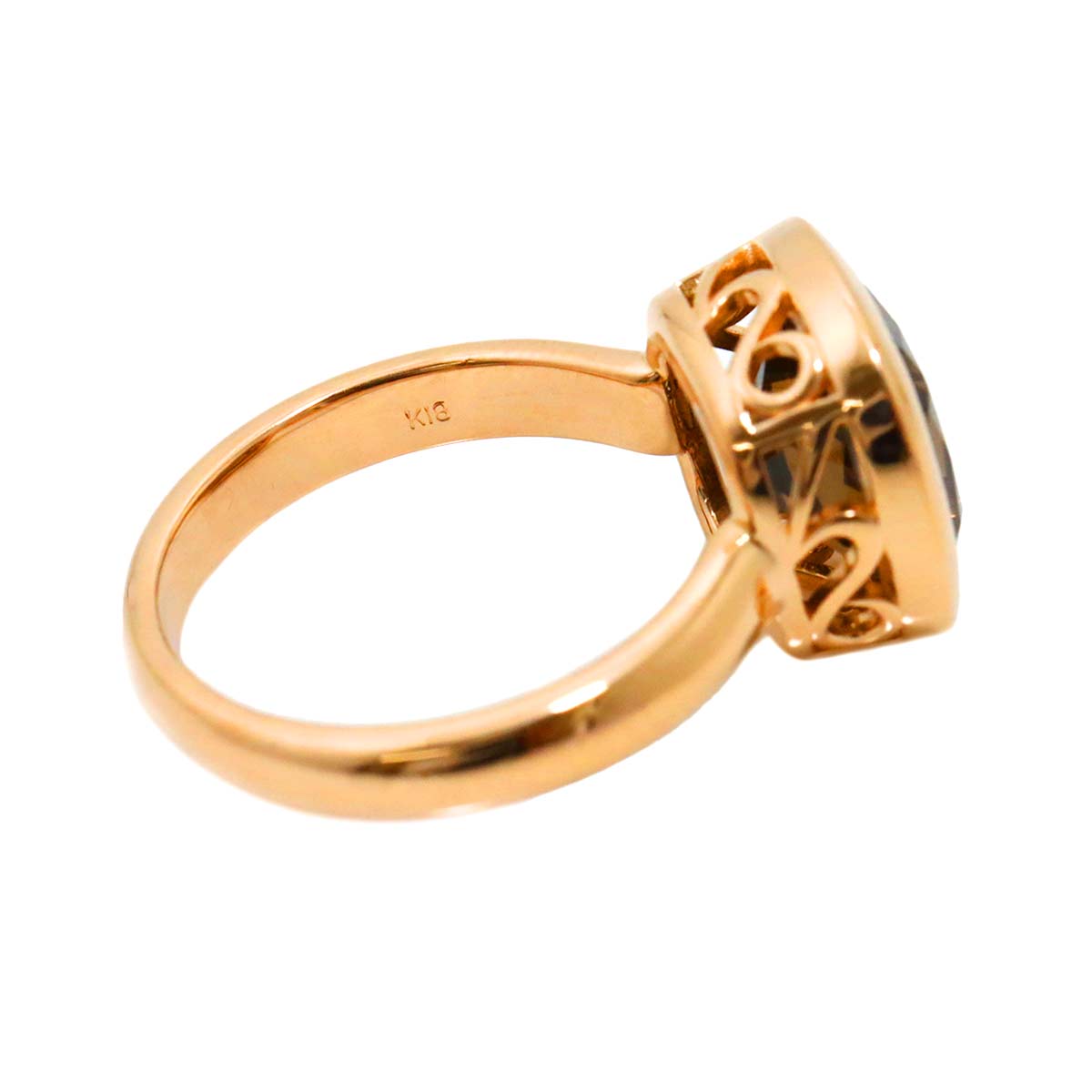 Quartz Ring 18K K18 PG 750 size6.25-6.5(US)