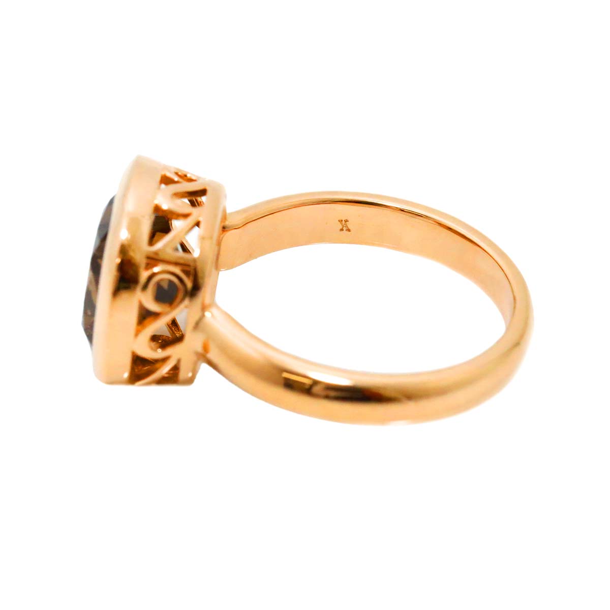 Quartz Ring 18K K18 PG 750 size6.25-6.5(US)