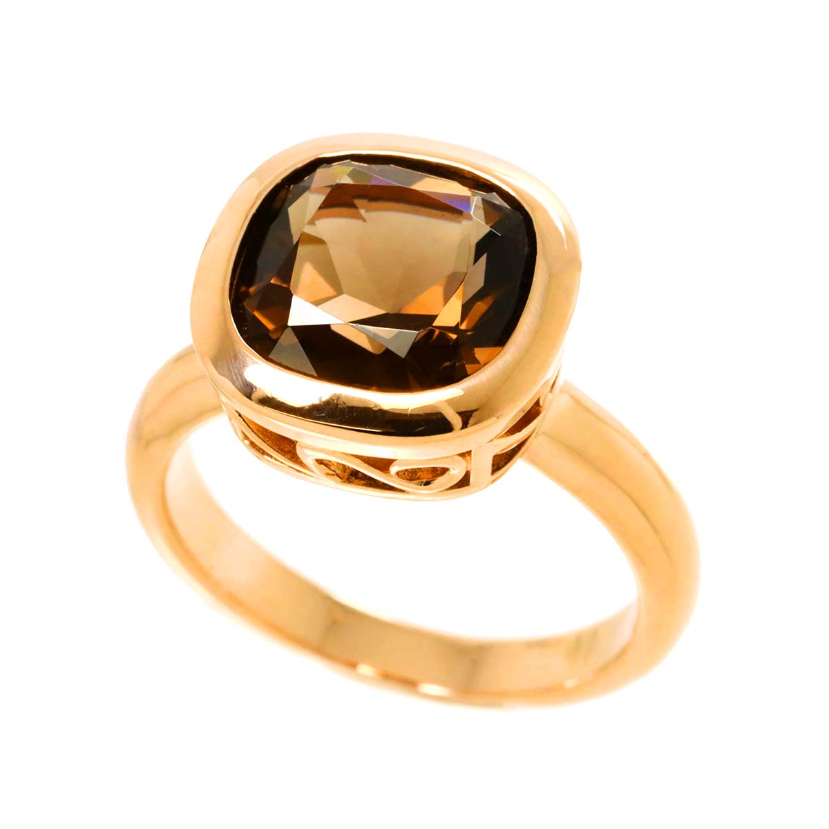 Quartz Ring 18K K18 PG 750 size6.25-6.5(US)