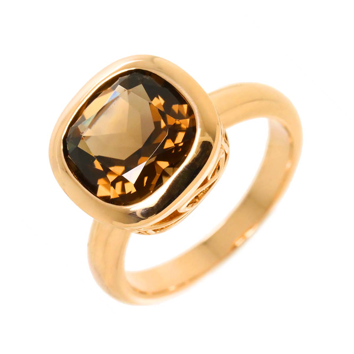Quartz Ring 18K K18 PG 750 size6.25-6.5(US)