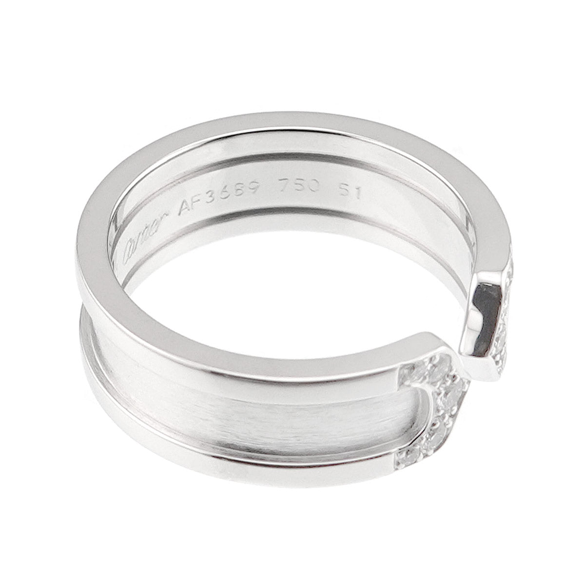 C2 Diamond Ring 18K WG 750 Size51 5.5-5.75(US)