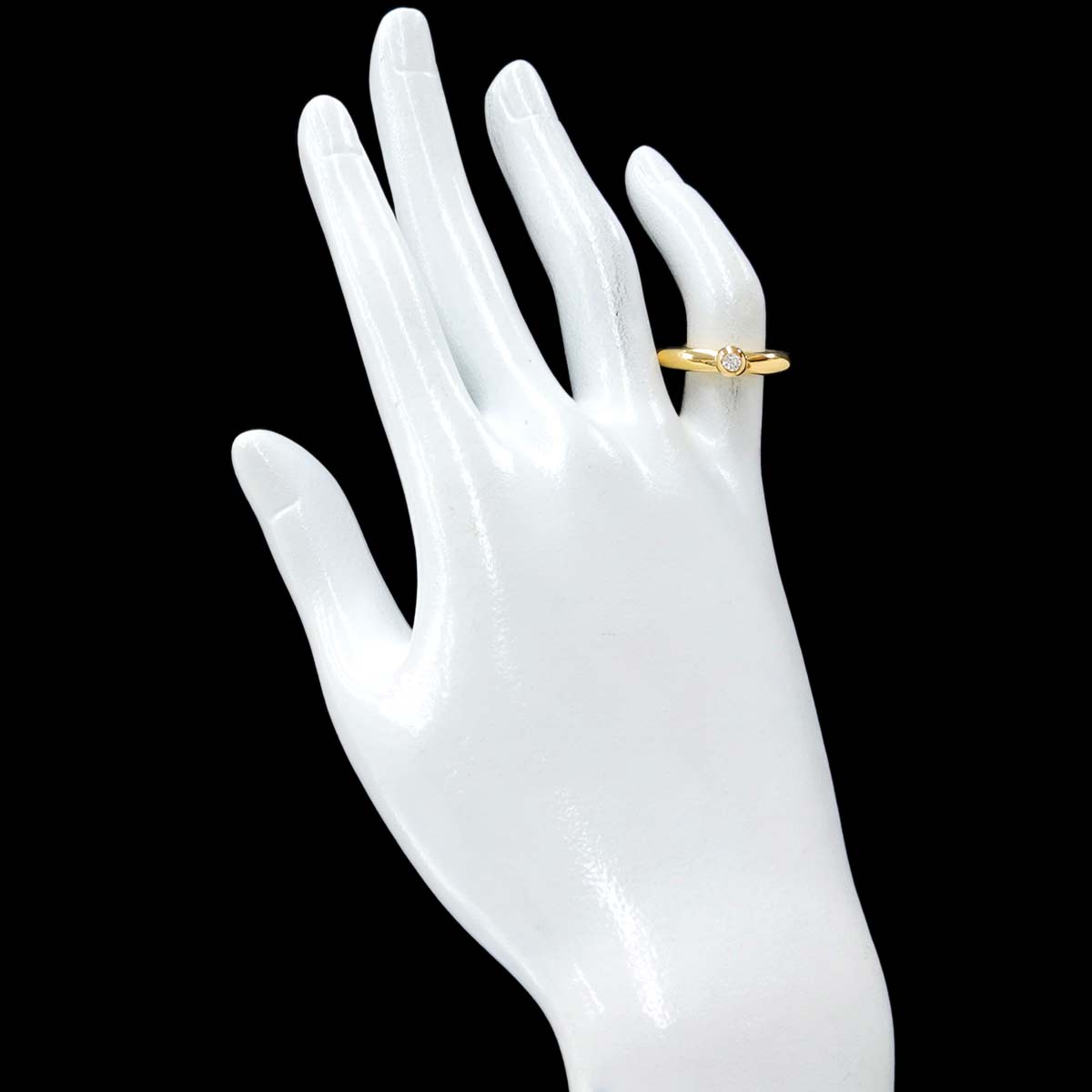 Diamond 1P Ring 18K Yellow Gold 750 Size4-4.5(US)