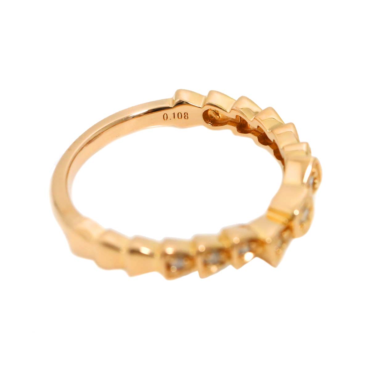 Diamond 0.108ct Ring 18K PG 750 Size5.25(US)