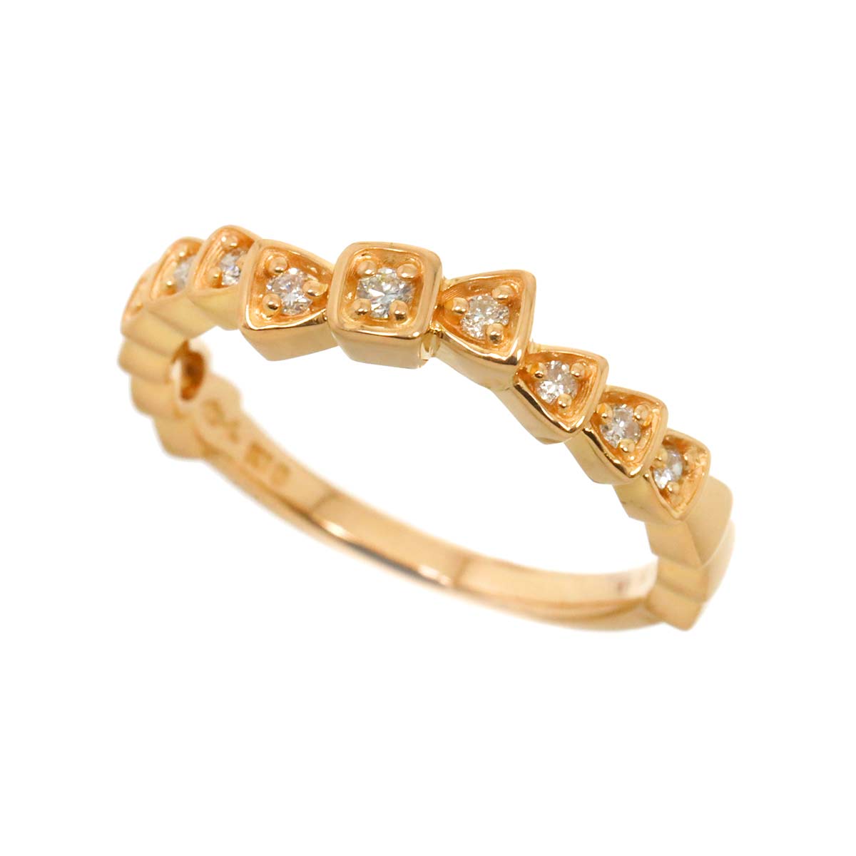 Diamond 0.108ct Ring 18K PG 750 Size5.25(US)