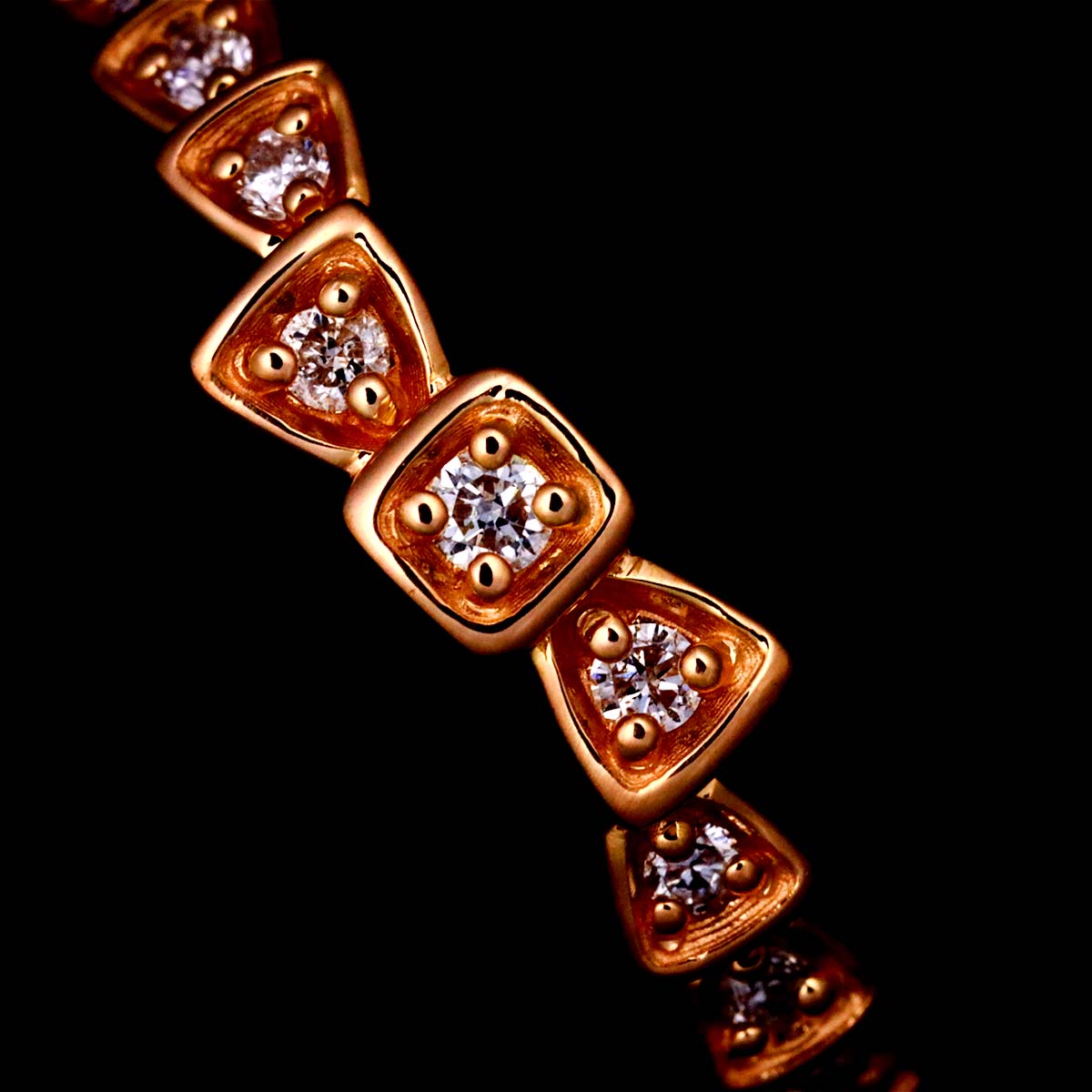 Diamond 0.108ct Ring 18K PG 750 Size5.25(US)