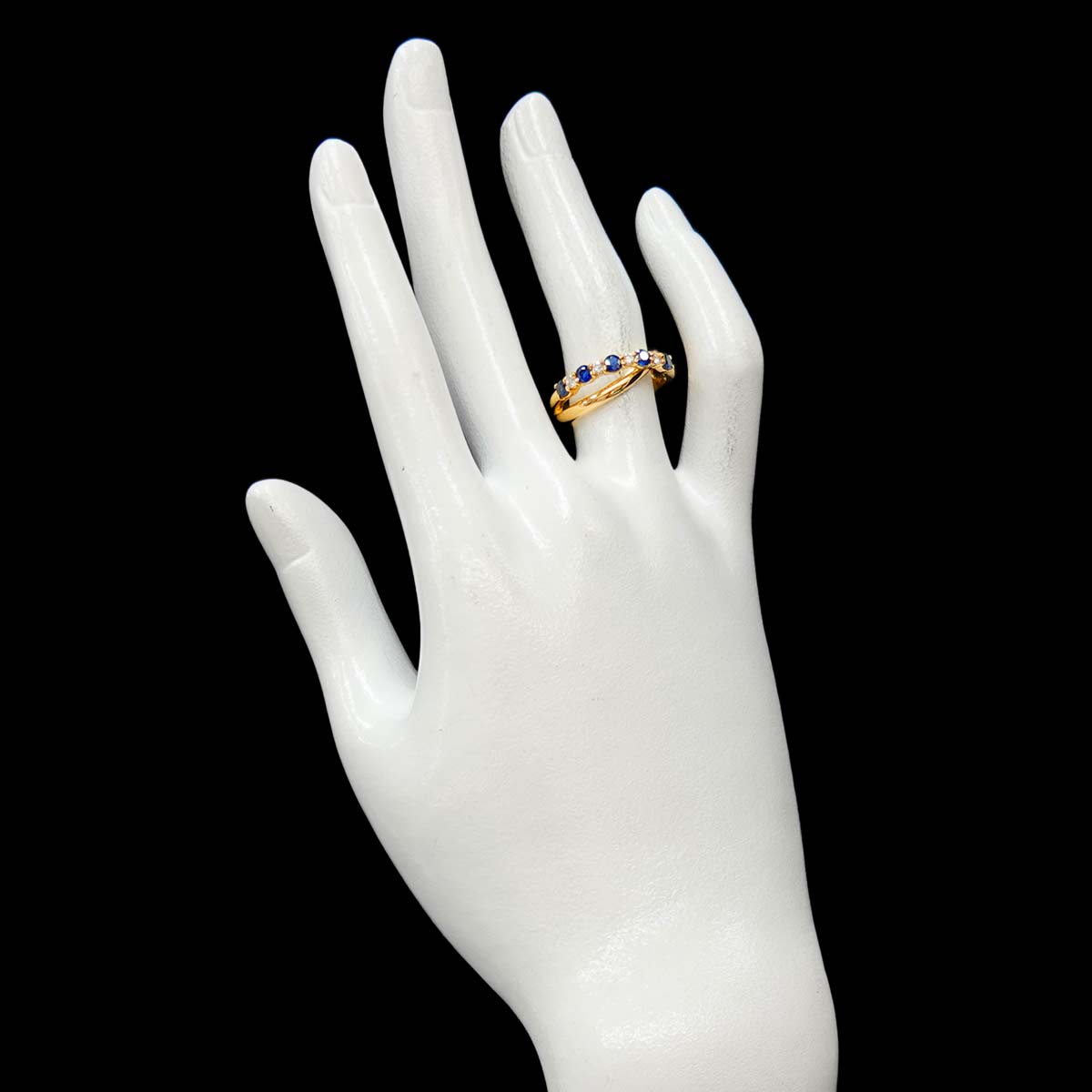 Sapphire 0.68ct Diamond 0.11ct Ring 18K YG 750 Size6(US)