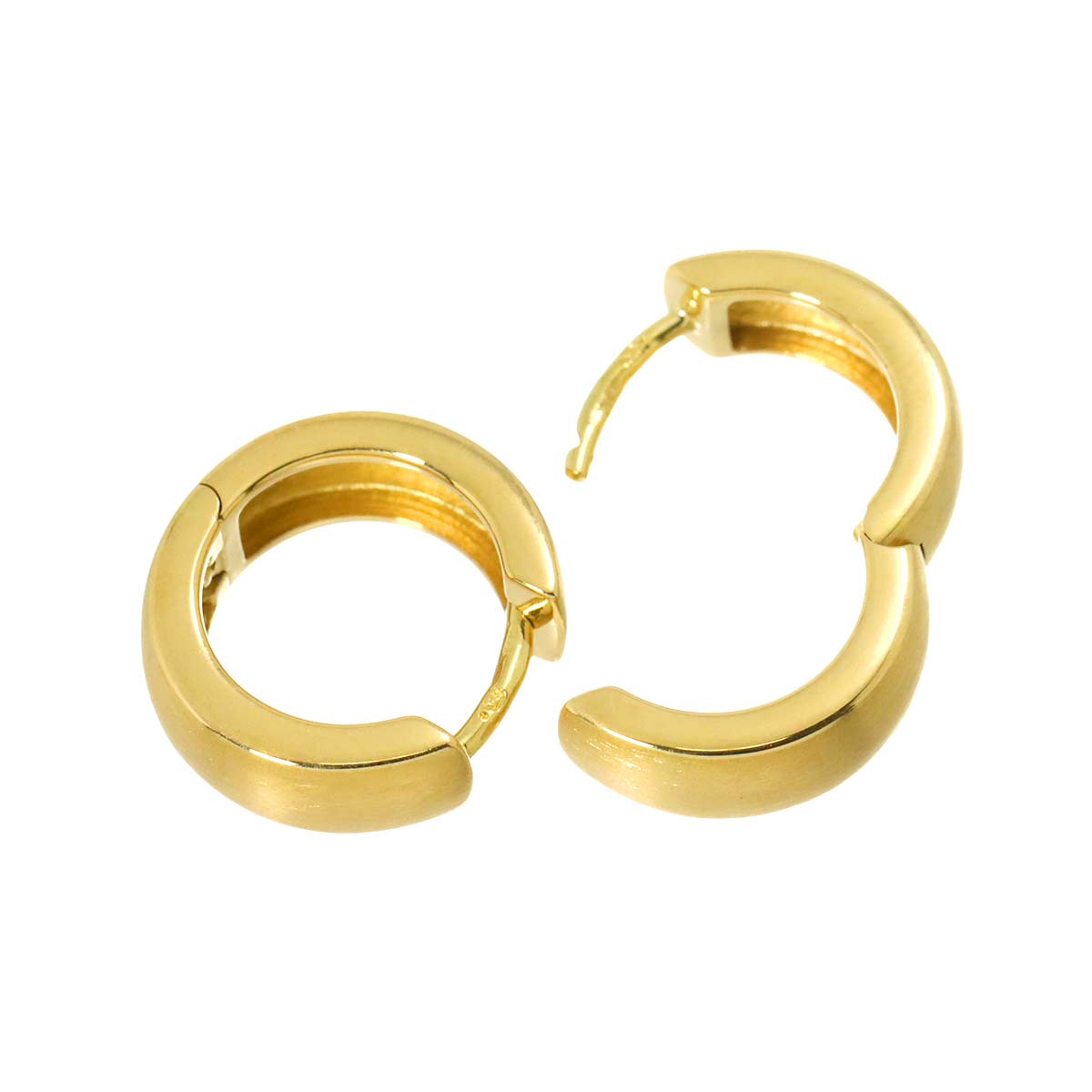 Hoop Earrings Pierced 18K YG 750