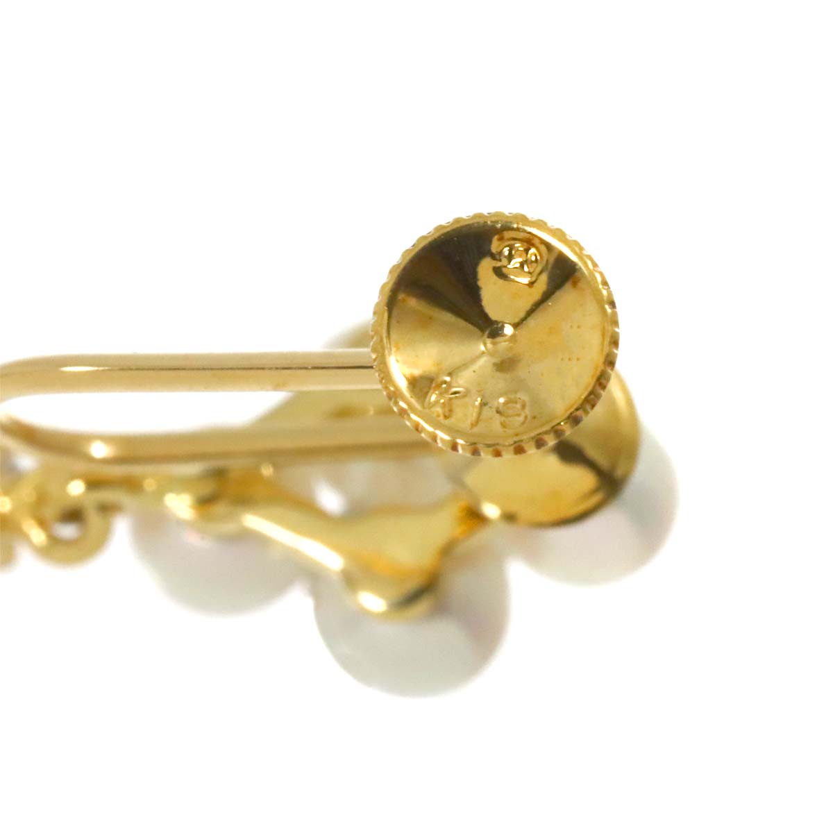 Akoya Pearl 6.7-3.6mm Diamond Earrings 18K Yellow Gold 750