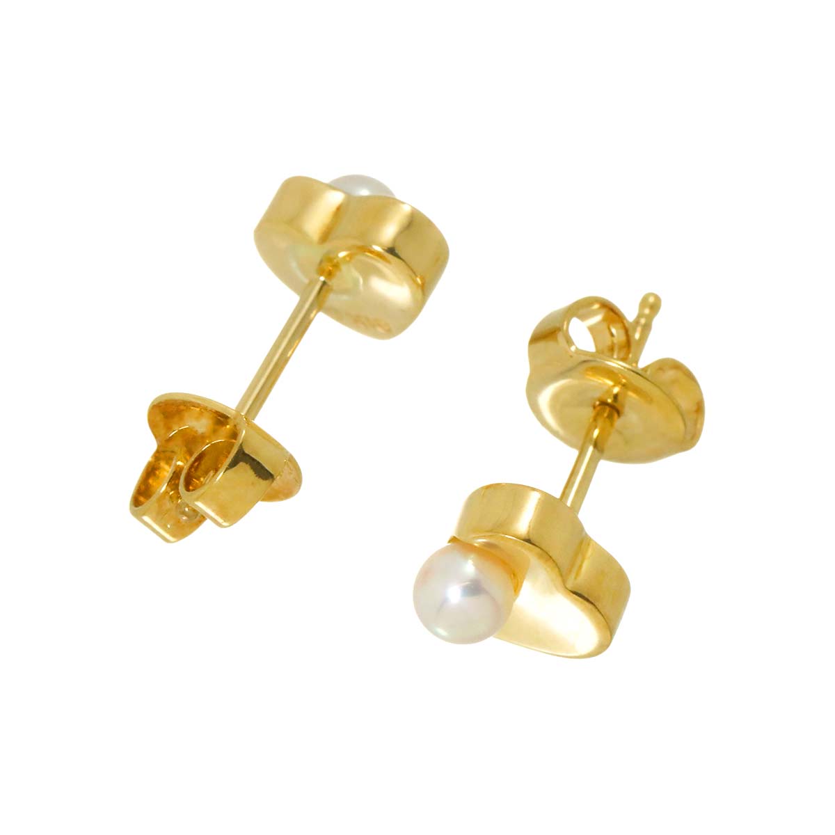 Baby Pearl 3.4mm Earrings Pierced 18K YG 750