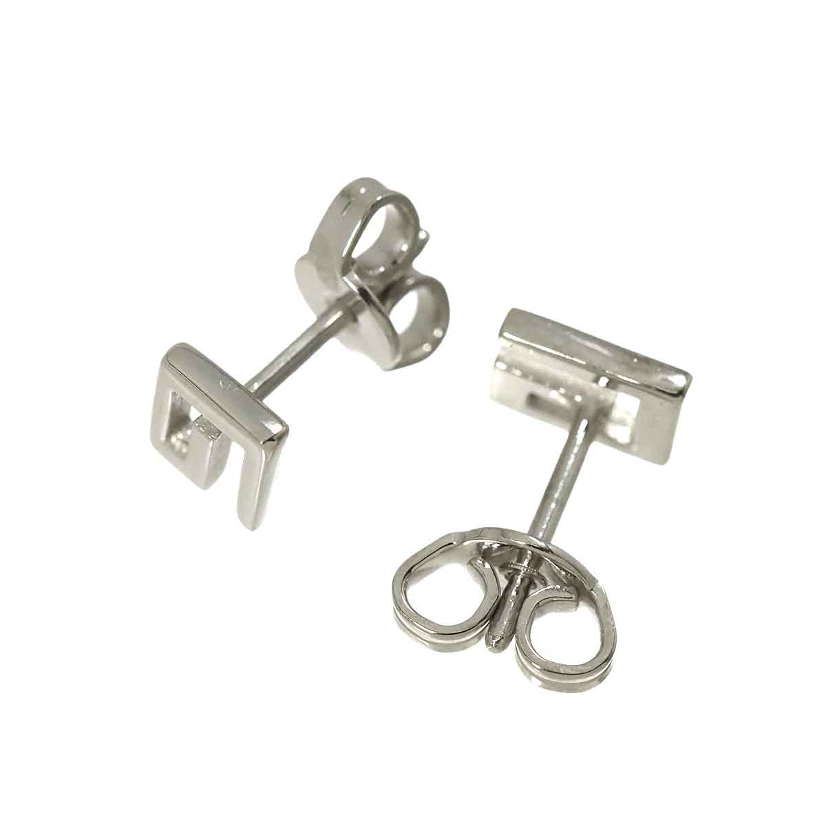 G Logo Earrings Pierced 18K White Gold 750