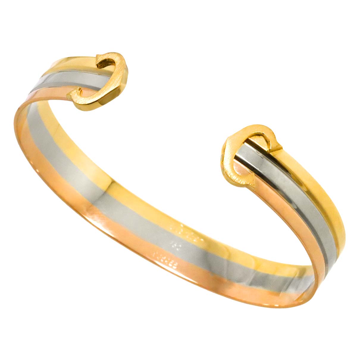 2C C2 Trinity Bangle Bracelet 18K YG WG PG 750