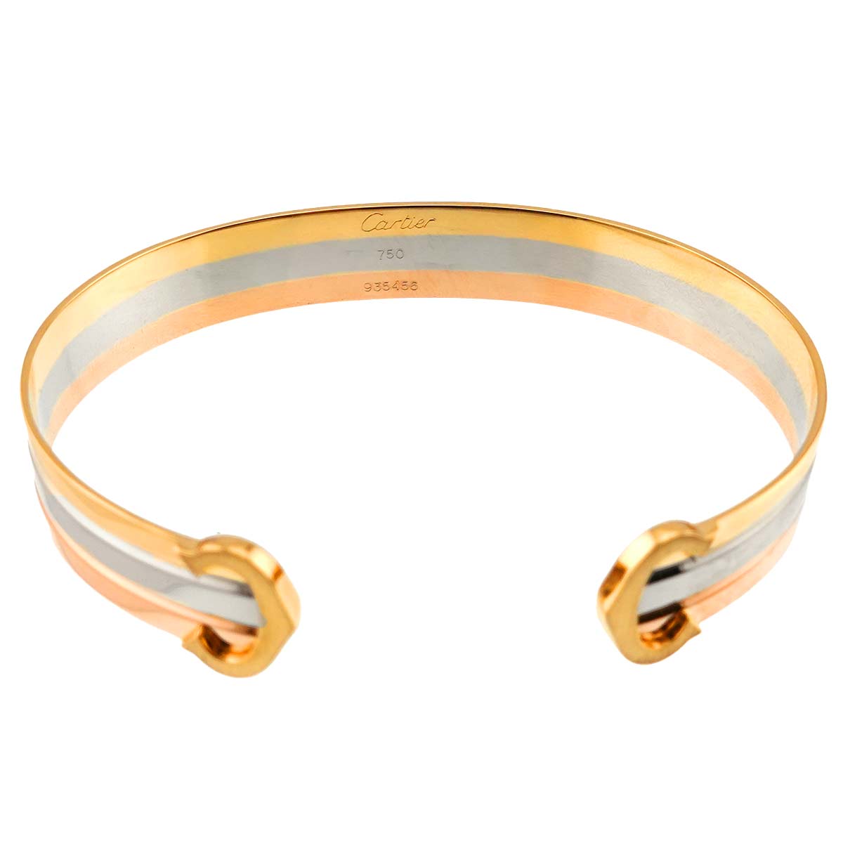 2C C2 Trinity Bangle Bracelet 18K YG WG PG 750