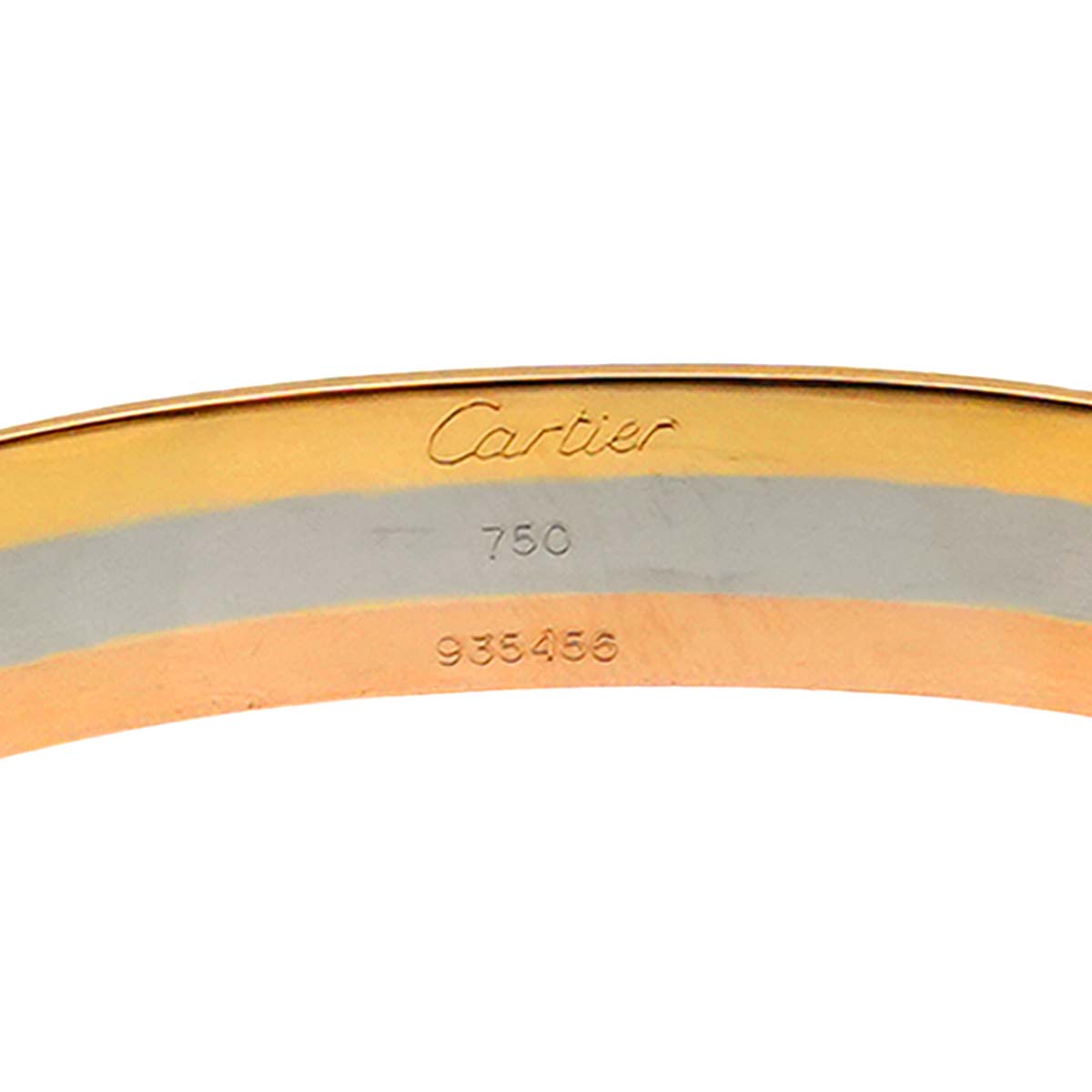 2C C2 Trinity Bangle Bracelet 18K YG WG PG 750