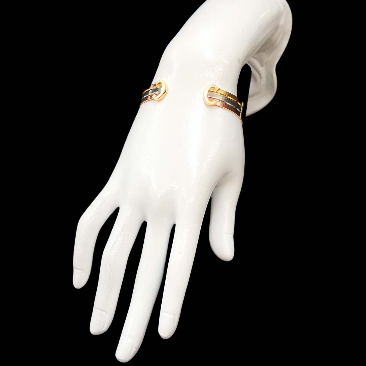 2C C2 Trinity Bangle Bracelet 18K YG WG PG 750