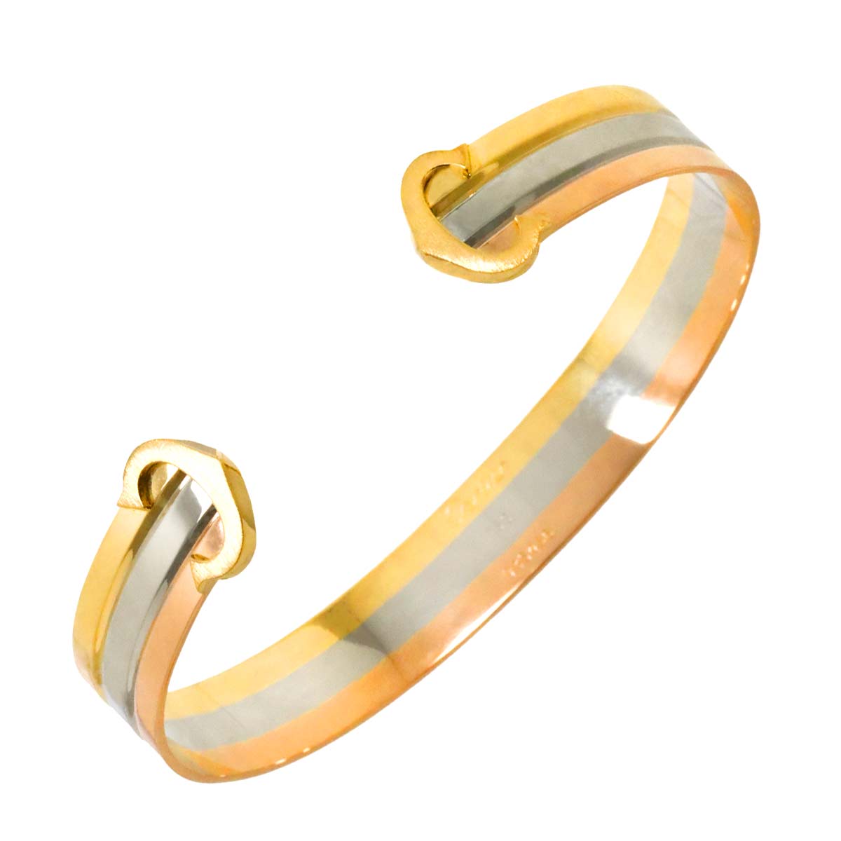 2C C2 Trinity Bangle Bracelet 18K YG WG PG 750