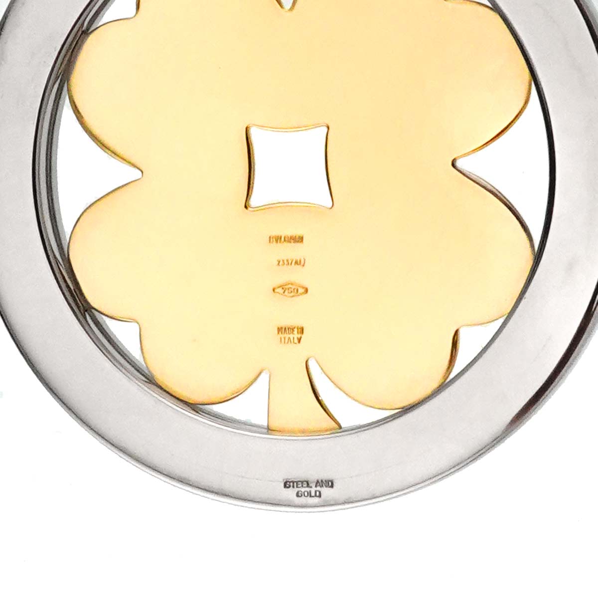 Tondo Clover Necklace 18K Yellow Gold 750 SS Leather