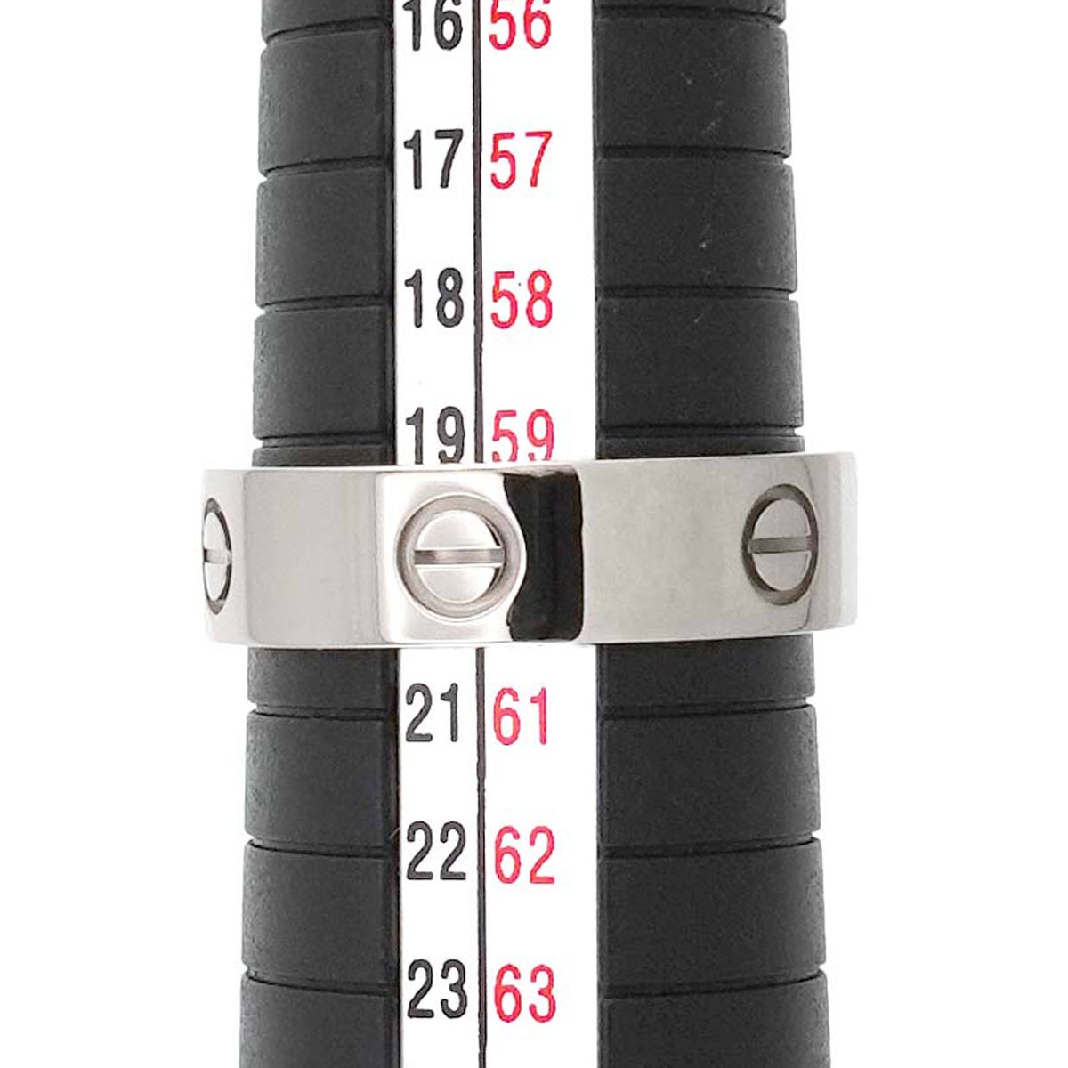 Love Ring Half Diamond 3P 18K WG 750 size60 8.75-9(US)