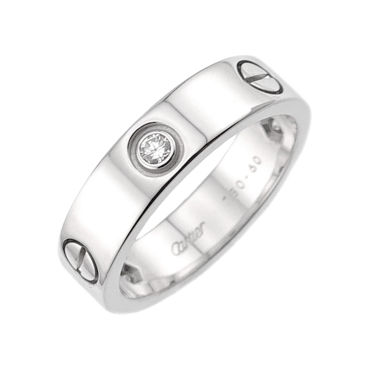 Love Ring Half Diamond 3P 18K WG 750 size60 8.75-9(US)