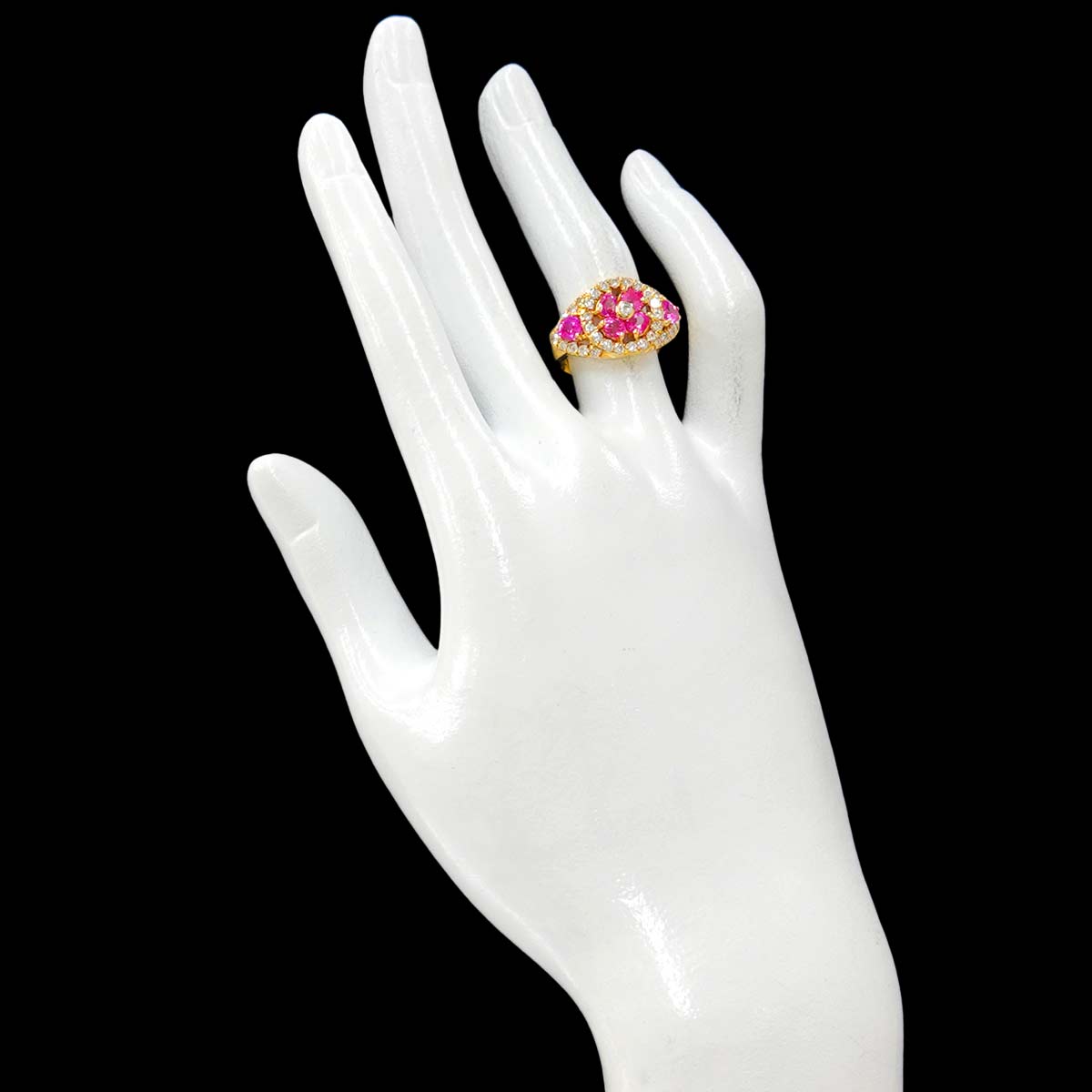 PinkSapphire 1.85ct Diamond 0.87ct Ring 18K YG 5.75-6(US)
