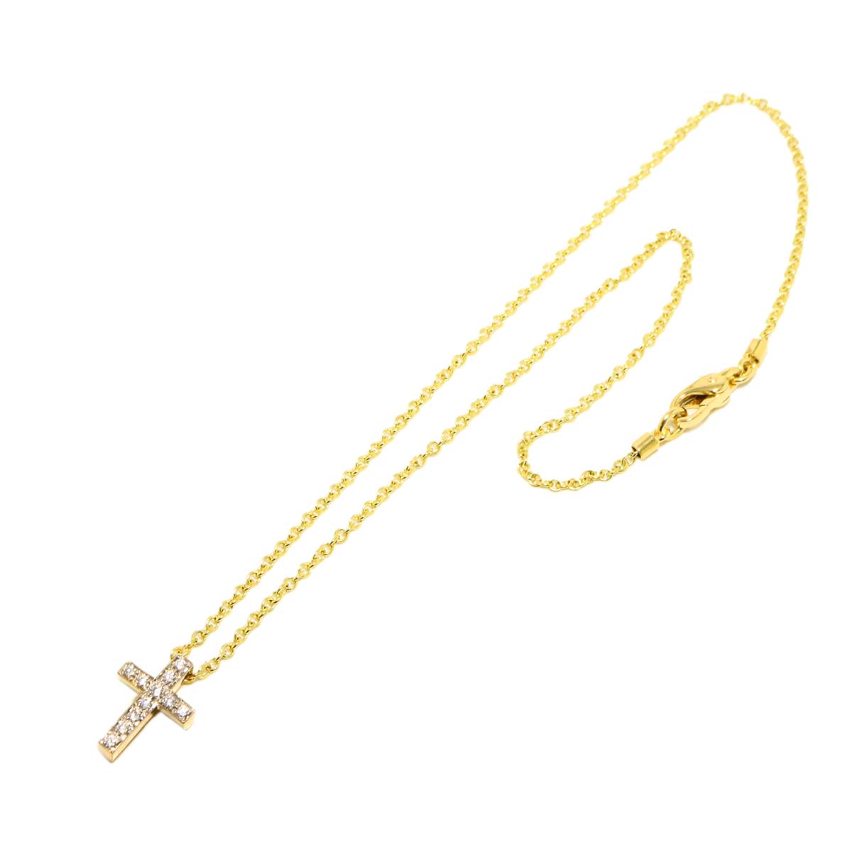 Cross Diamond Necklace 18K YG 750