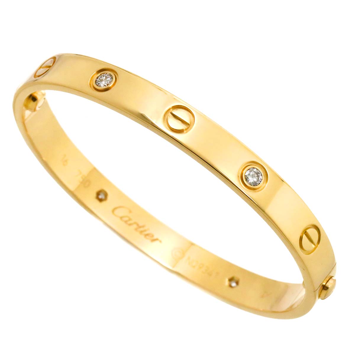Love Bracelet Diamond 4P Bangle 18K YG 750 Size16