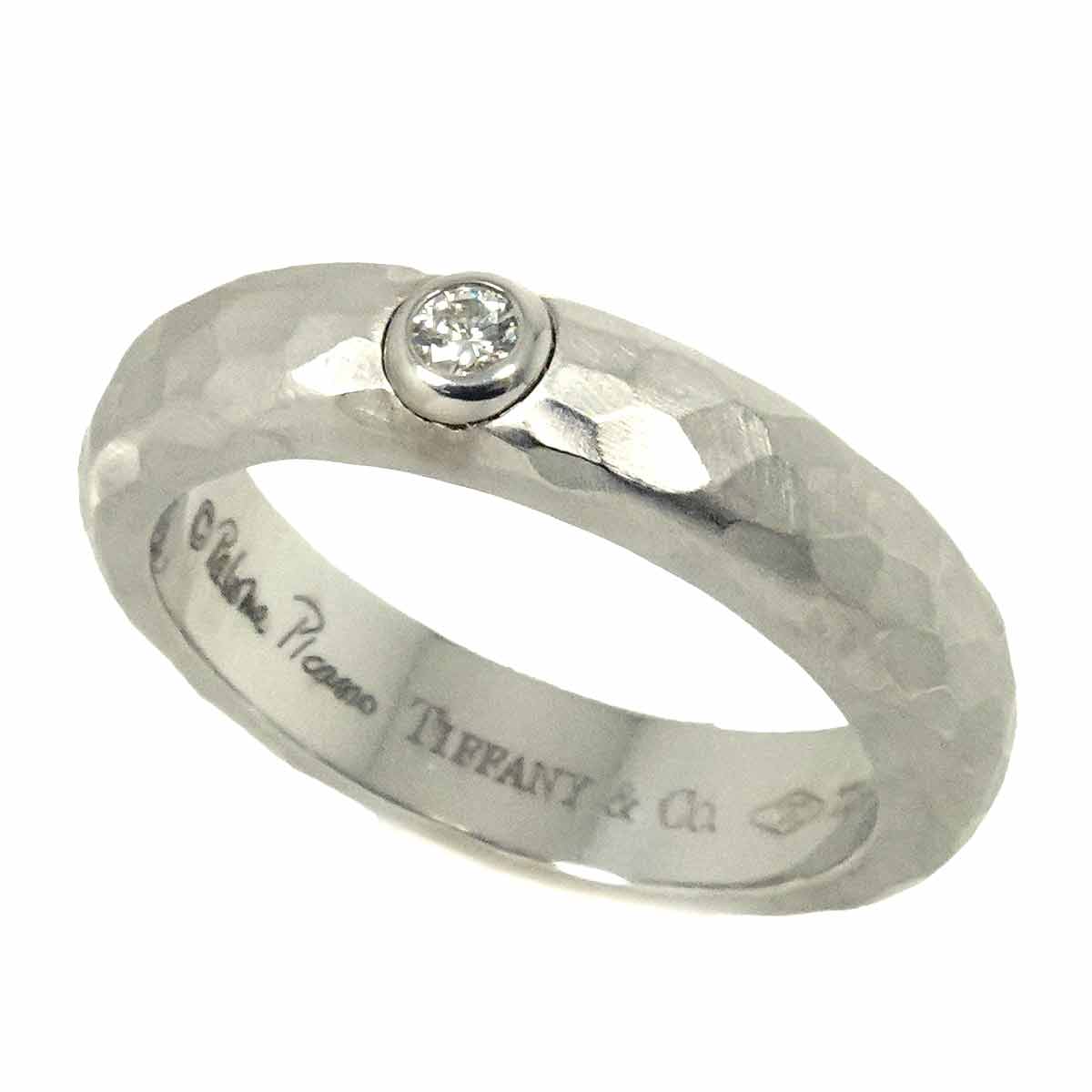 Diamond Ring 18K White Gold Size4.75-5(US)