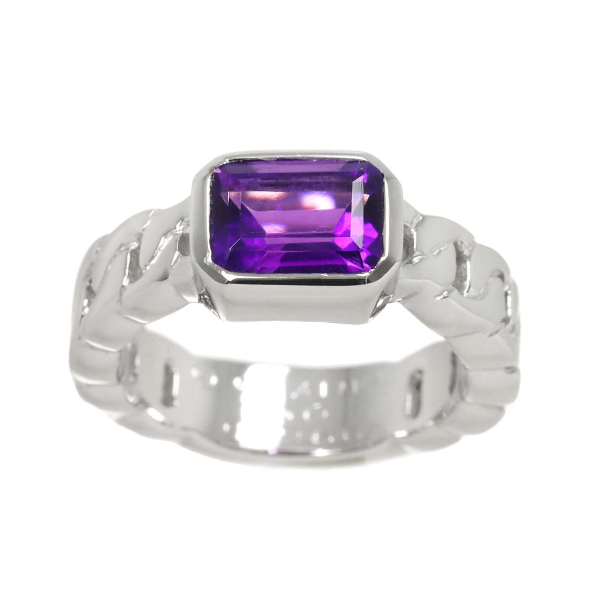 Amethyst Ring 18K WG 750 Size 5.25(US)