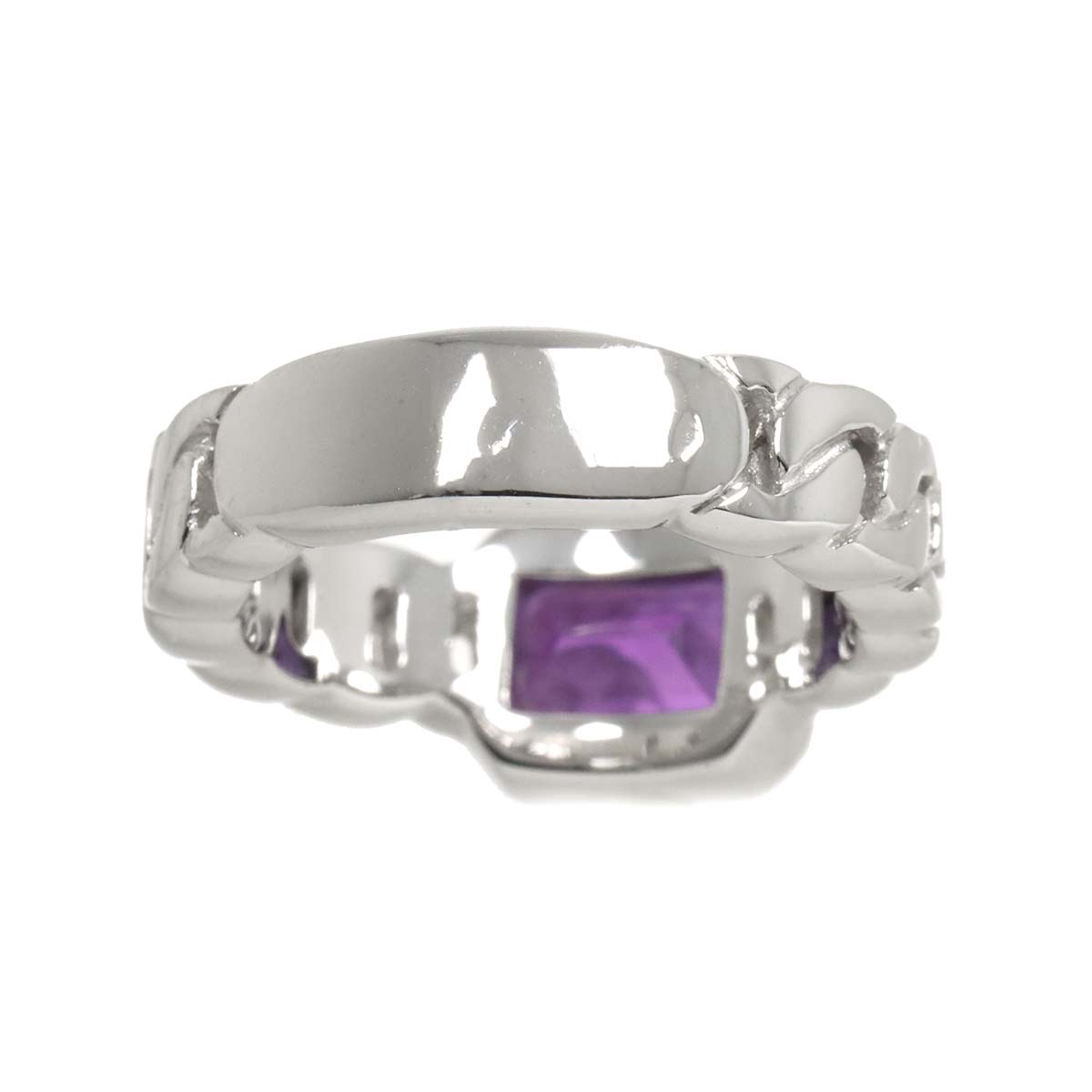 Amethyst Ring 18K WG 750 Size 5.25(US)