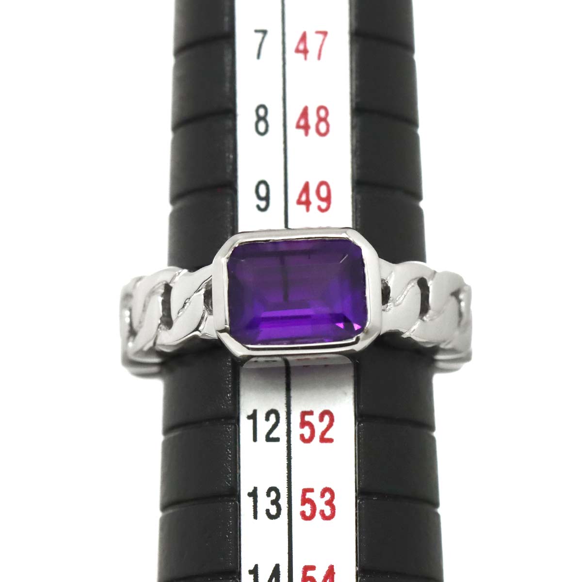 Amethyst Ring 18K WG 750 Size 5.25(US)