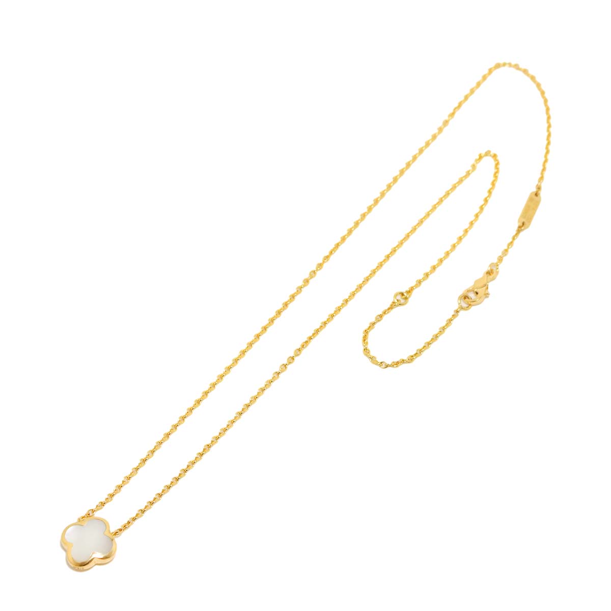 Pure Alhambra Mother of Pearl MOP Necklace 18K YG 750