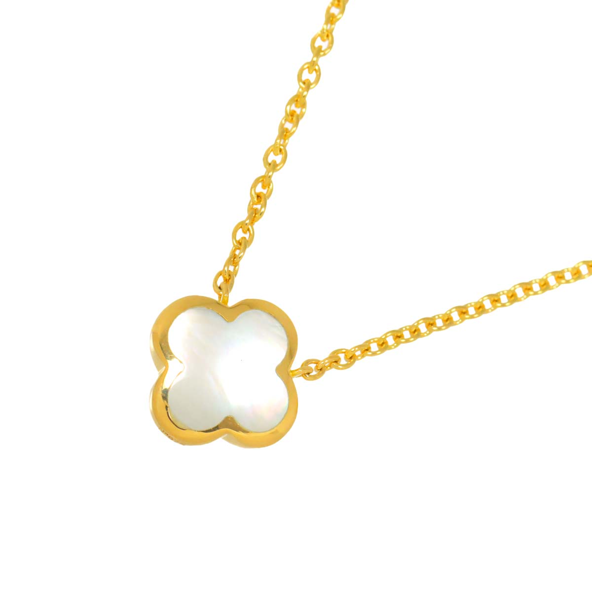 Pure Alhambra Mother of Pearl MOP Necklace 18K YG 750