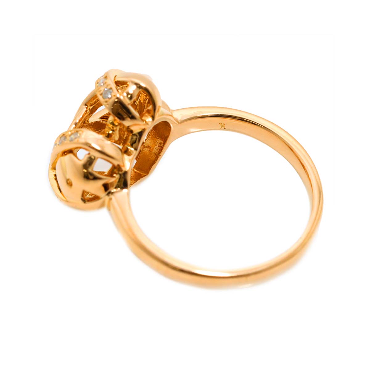 Diamond 0.14ct Ring 18K K18 PG 750 size5.5-5.75(US)