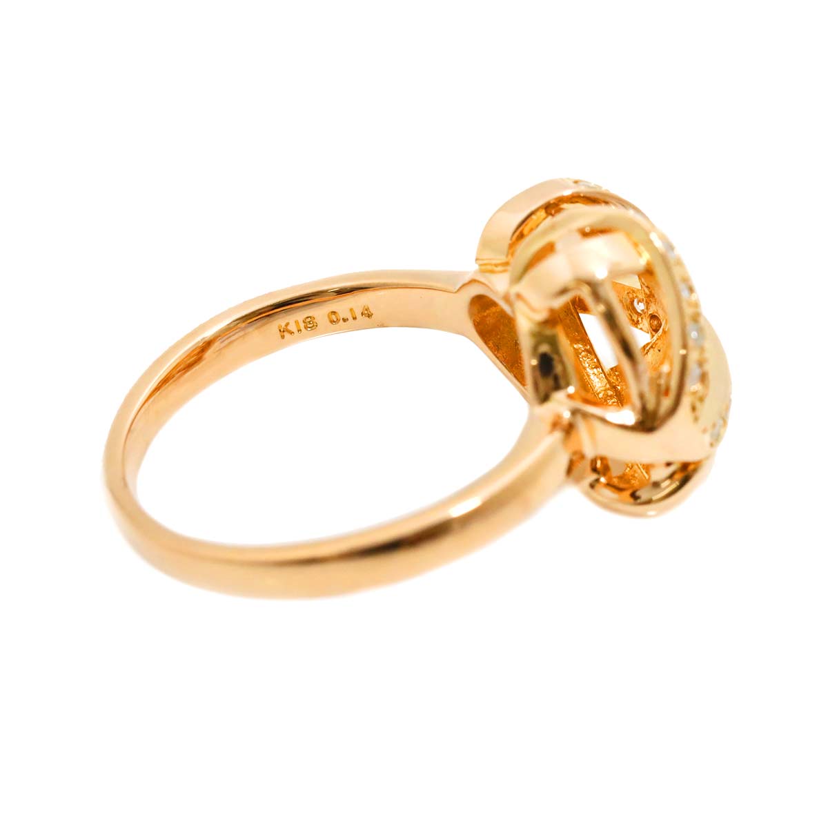 Diamond 0.14ct Ring 18K K18 PG 750 size5.5-5.75(US)