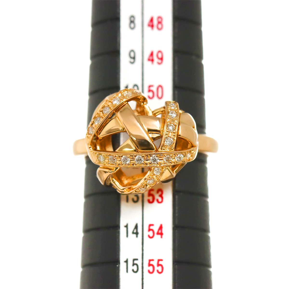 Diamond 0.14ct Ring 18K K18 PG 750 size5.5-5.75(US)