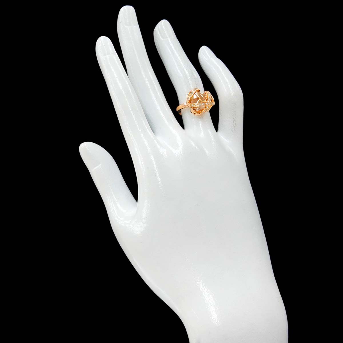 Diamond 0.14ct Ring 18K K18 PG 750 size5.5-5.75(US)