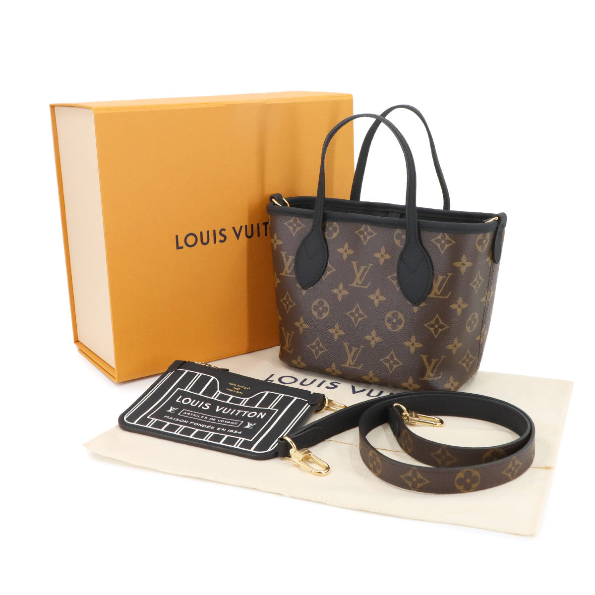 Neverfull Inside Out BB Hand Shoulder Bag Noir M12099