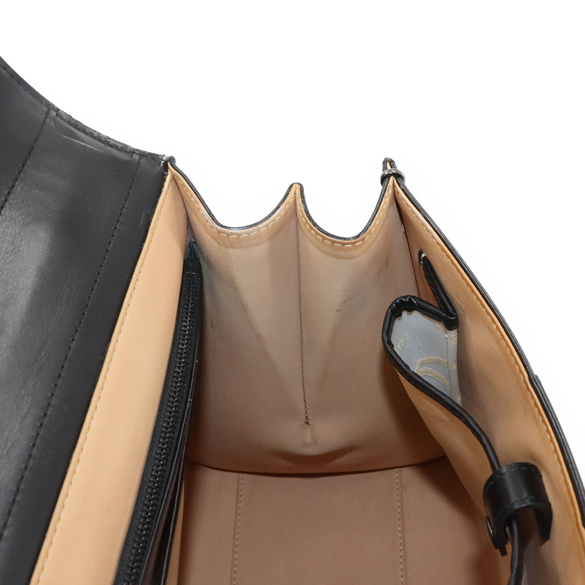 Brillant L'Humour MM Hand Shoulder Bag Leather Black White