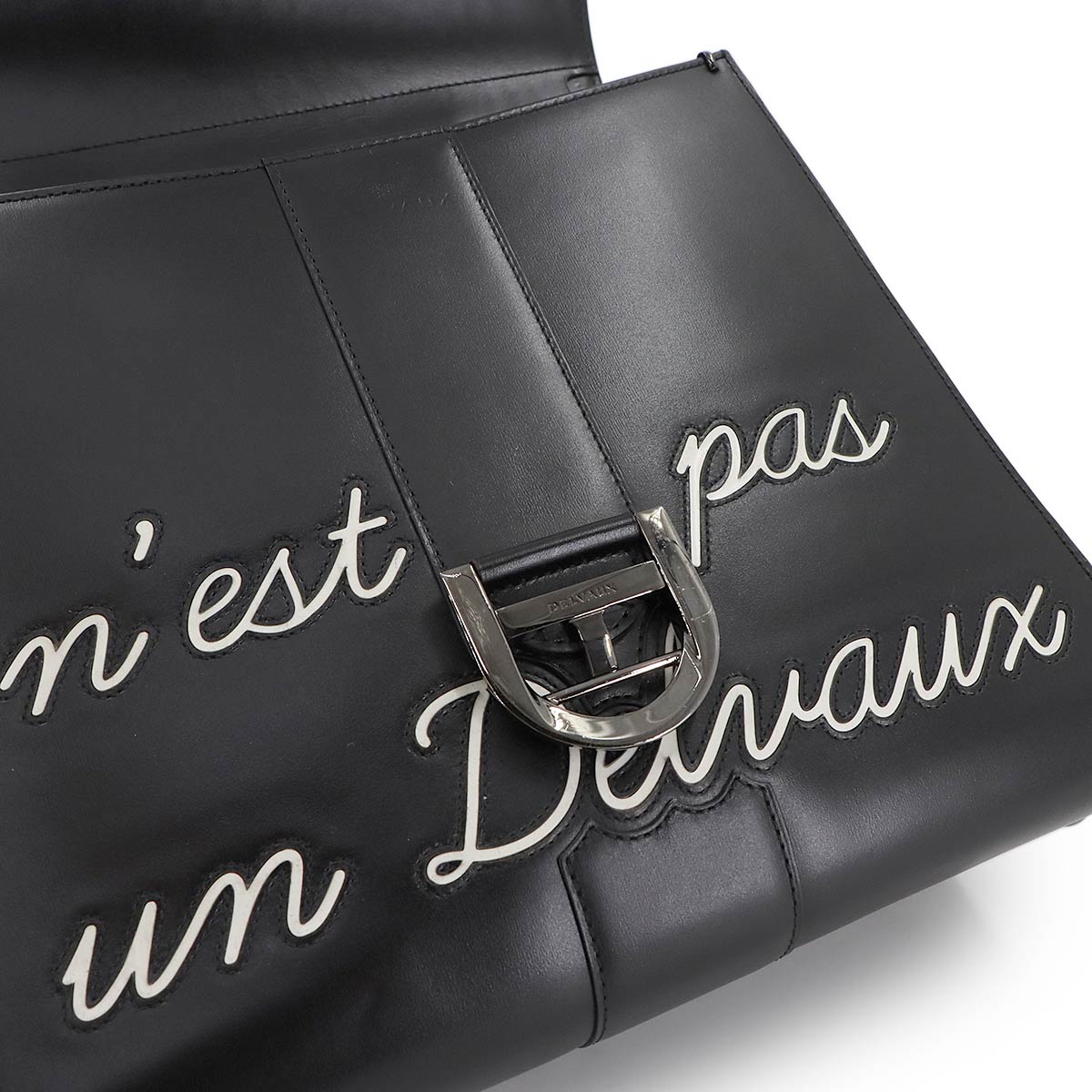 Brillant L'Humour MM Hand Shoulder Bag Leather Black White