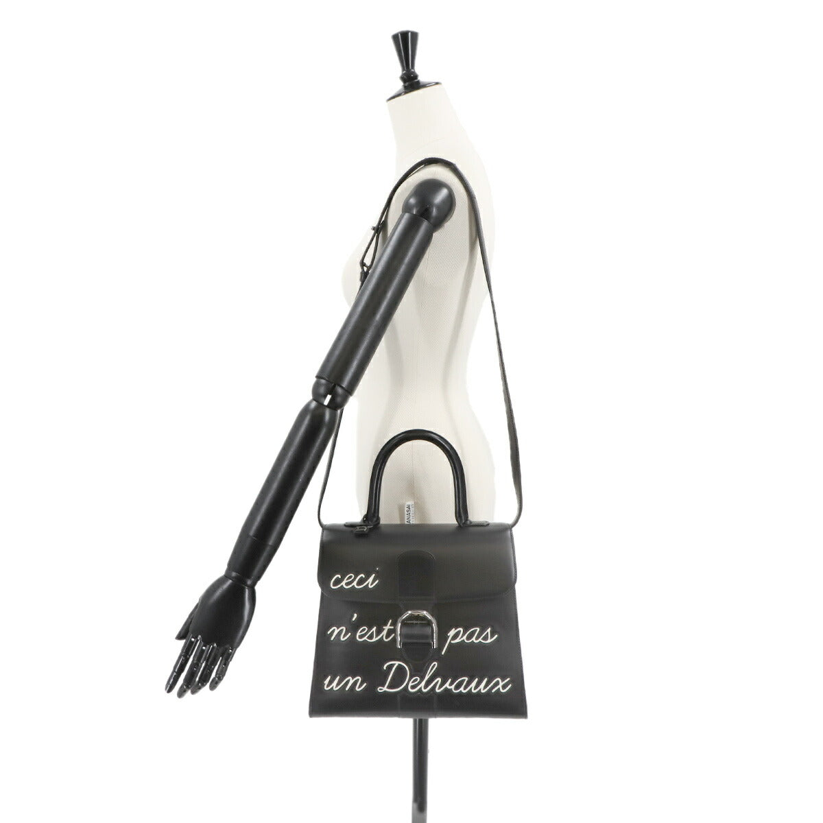 Brillant L'Humour MM Hand Shoulder Bag Leather Black White