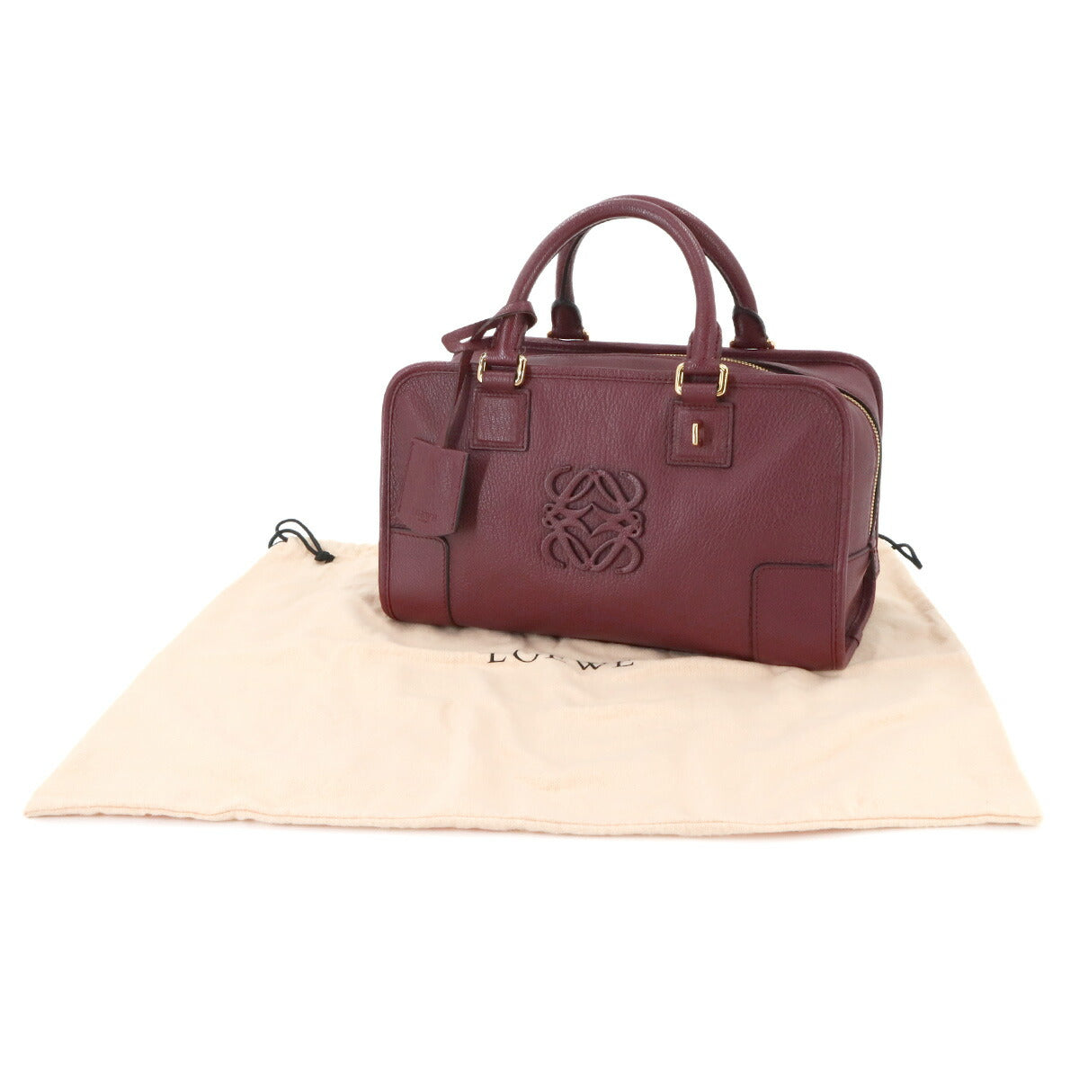 Amazona 28 Hand Bag Leather Bordeaux Anagram Purse