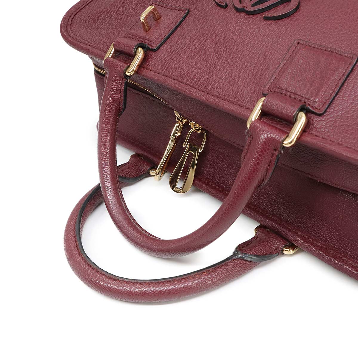 Amazona 28 Hand Bag Leather Bordeaux Anagram Purse