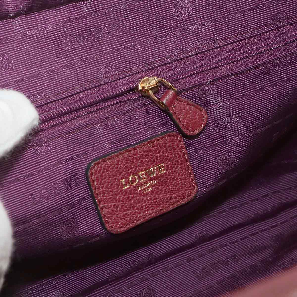 Amazona 28 Hand Bag Leather Bordeaux Anagram Purse