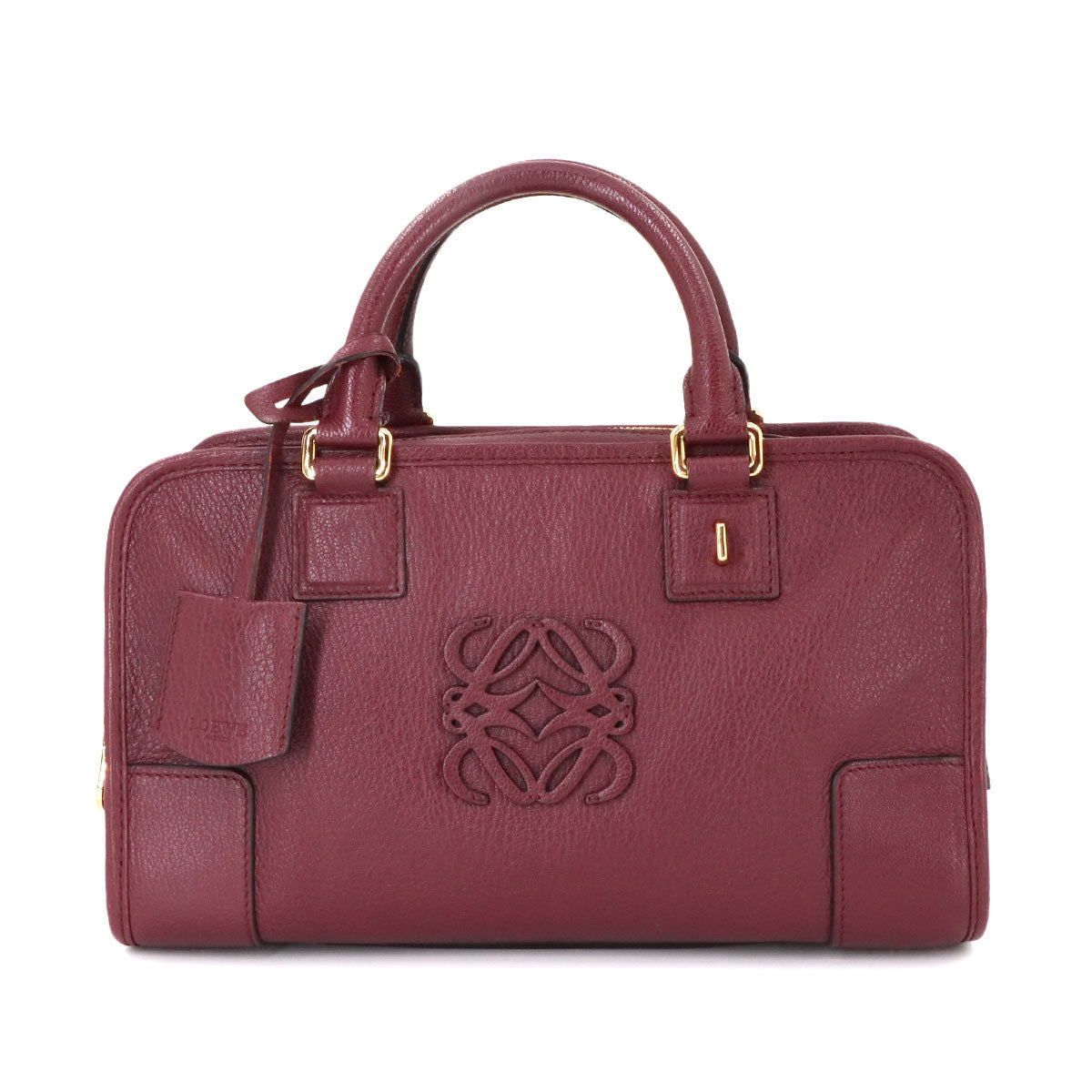 Amazona 28 Hand Bag Leather Bordeaux Anagram Purse