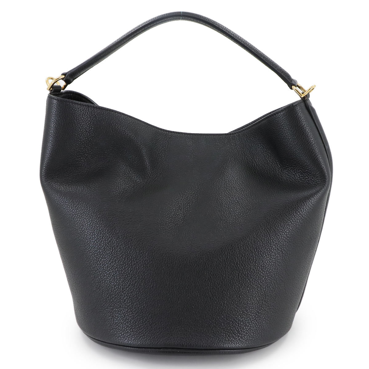 16 Bucket Bag 2way Hand Shoulder Bag Leather Black 195573CR4