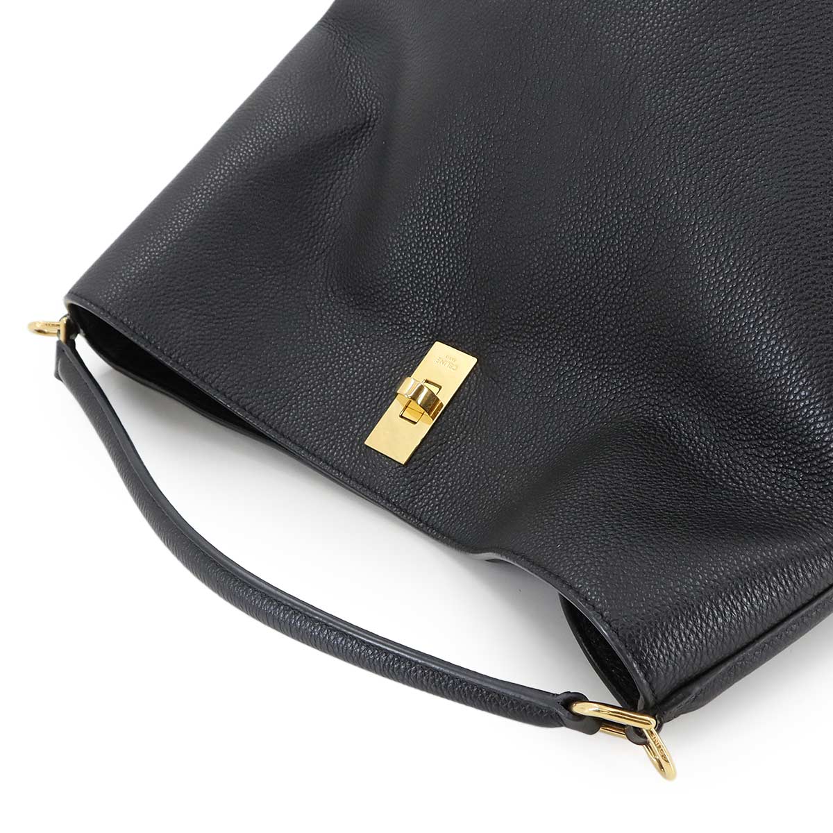 16 Bucket Bag 2way Hand Shoulder Bag Leather Black 195573CR4