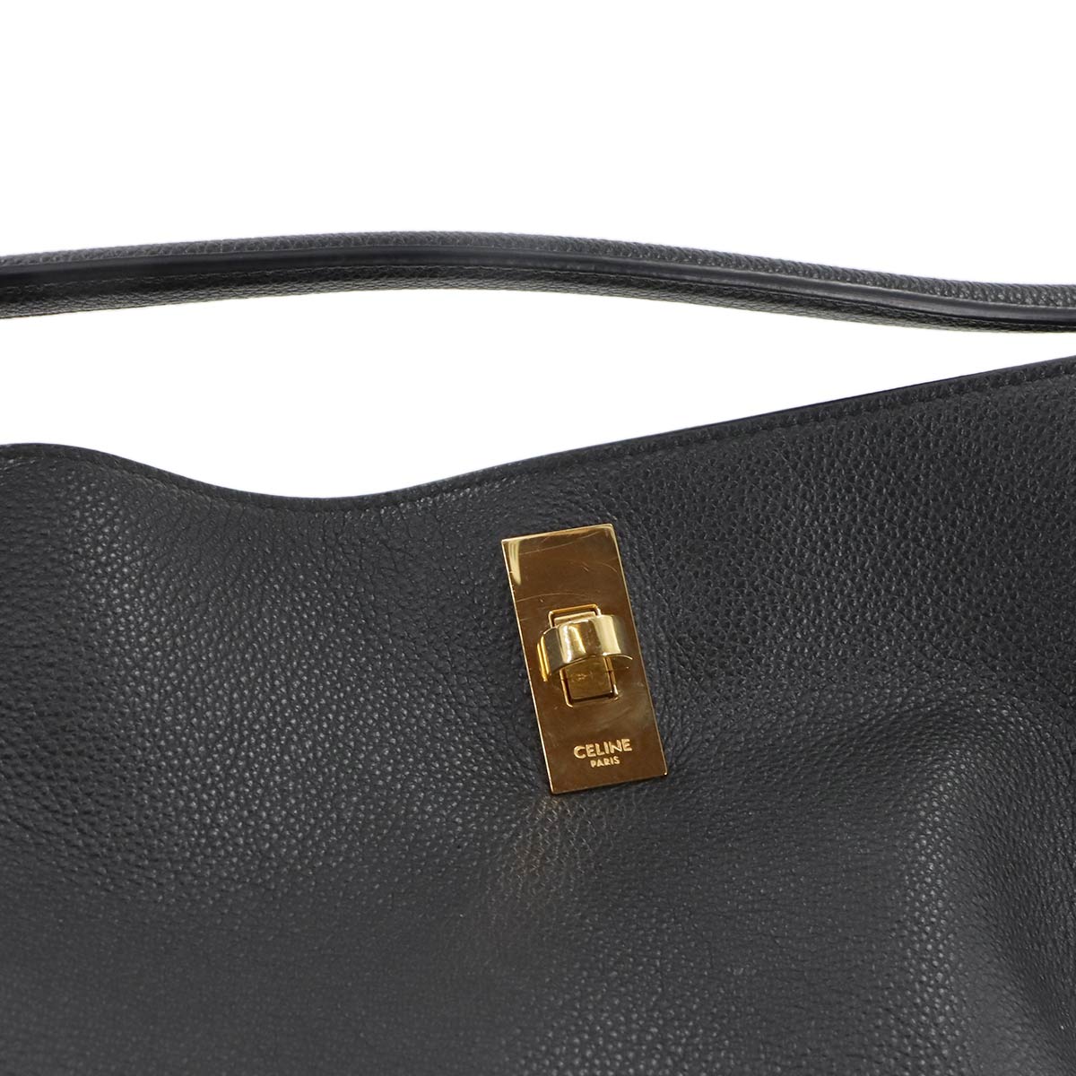 16 Bucket Bag 2way Hand Shoulder Bag Leather Black 195573CR4