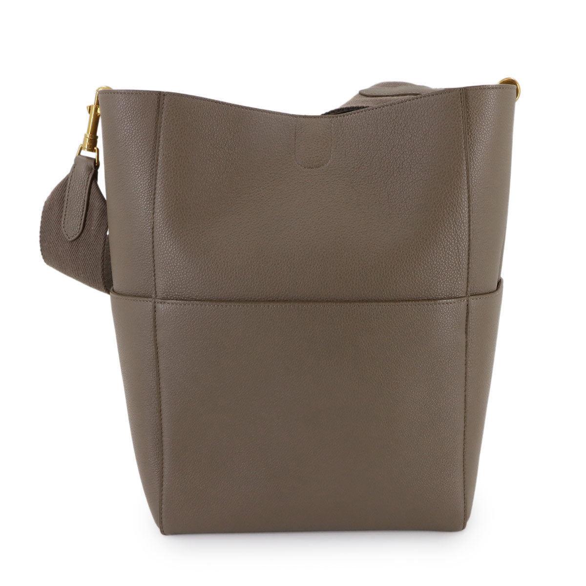 Sangle Medium Bucket Shoulder Bag Leather Taupe 189593 Purse